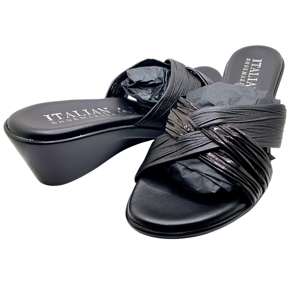 ITALIAN SHOEMAKERS Wedge Sandals Black Size 10